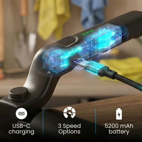 GrillWizz Grillreiniger — draadloos, oplaadbaar via USB-C, voor elke grill